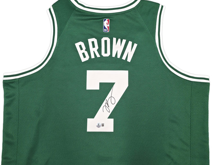 Celtics Jaylen Brown Auto Green Nike Swingman Edition Jersey Size 52 Beckett Wit