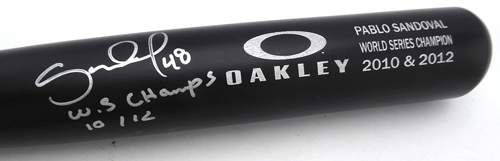 Pablo Sandoval Signed Oakley Bat Giants "WS Champs 10/12" Beckett #BU87133