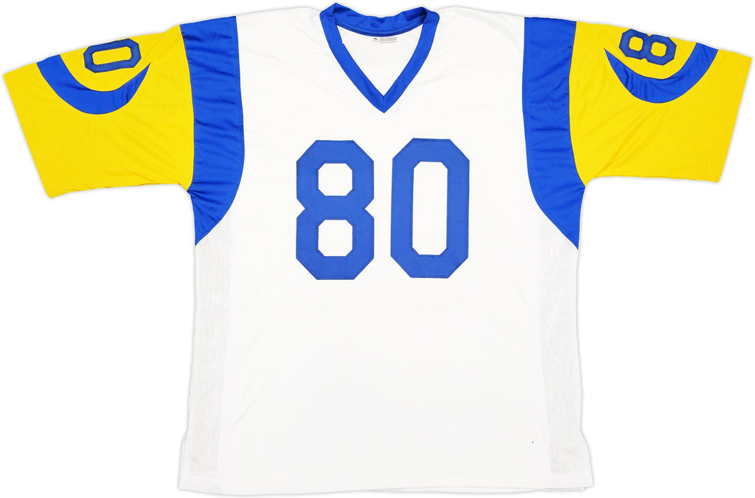 St. Louis Rams Isaac Bruce Signed White Jersey "HOF 20" Beckett Witness