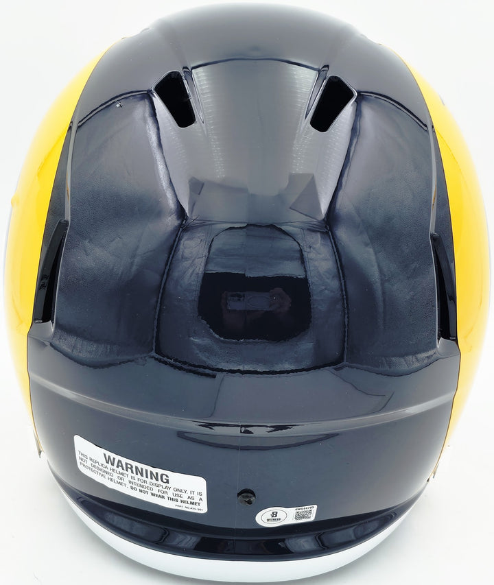 Aaron Donald Auto Rams Blue 1981-99 Full Size Speed Replica Helmet Beckett Wit
