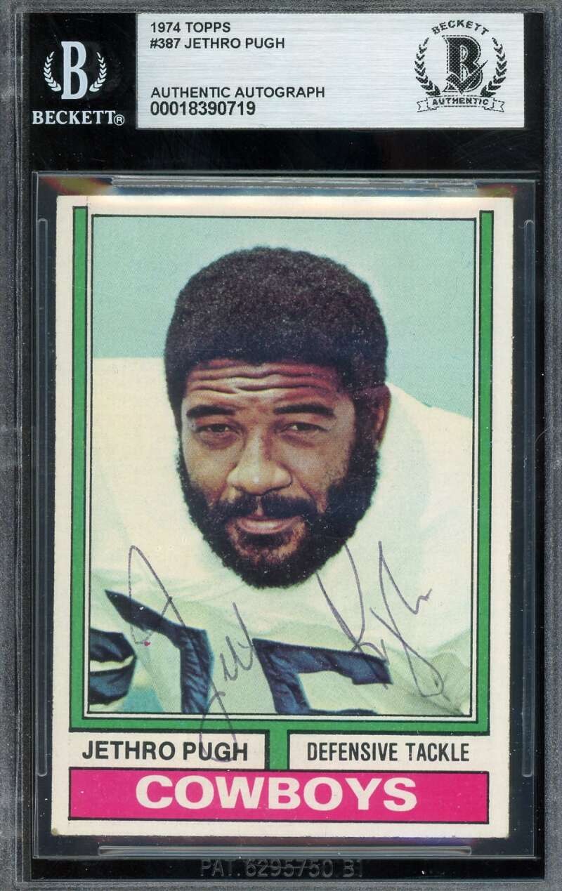 Jethro Pugh Beckett BAS Vintage Signed 1974 Topps Autograph