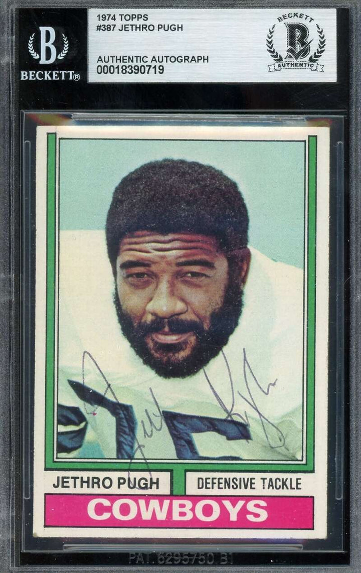 Jethro Pugh Beckett BAS Vintage Signed 1974 Topps Autograph