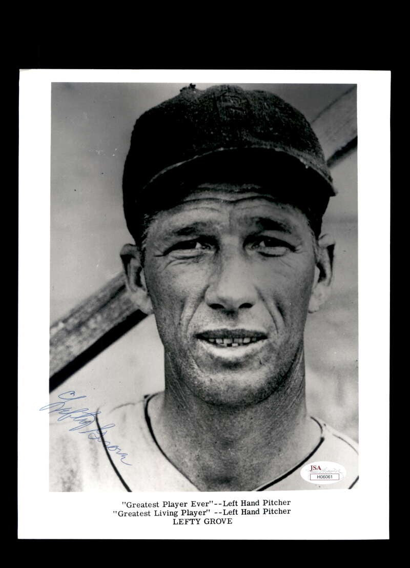Lefty Grove JSA Coa Signed  8x10 Photo Autograph