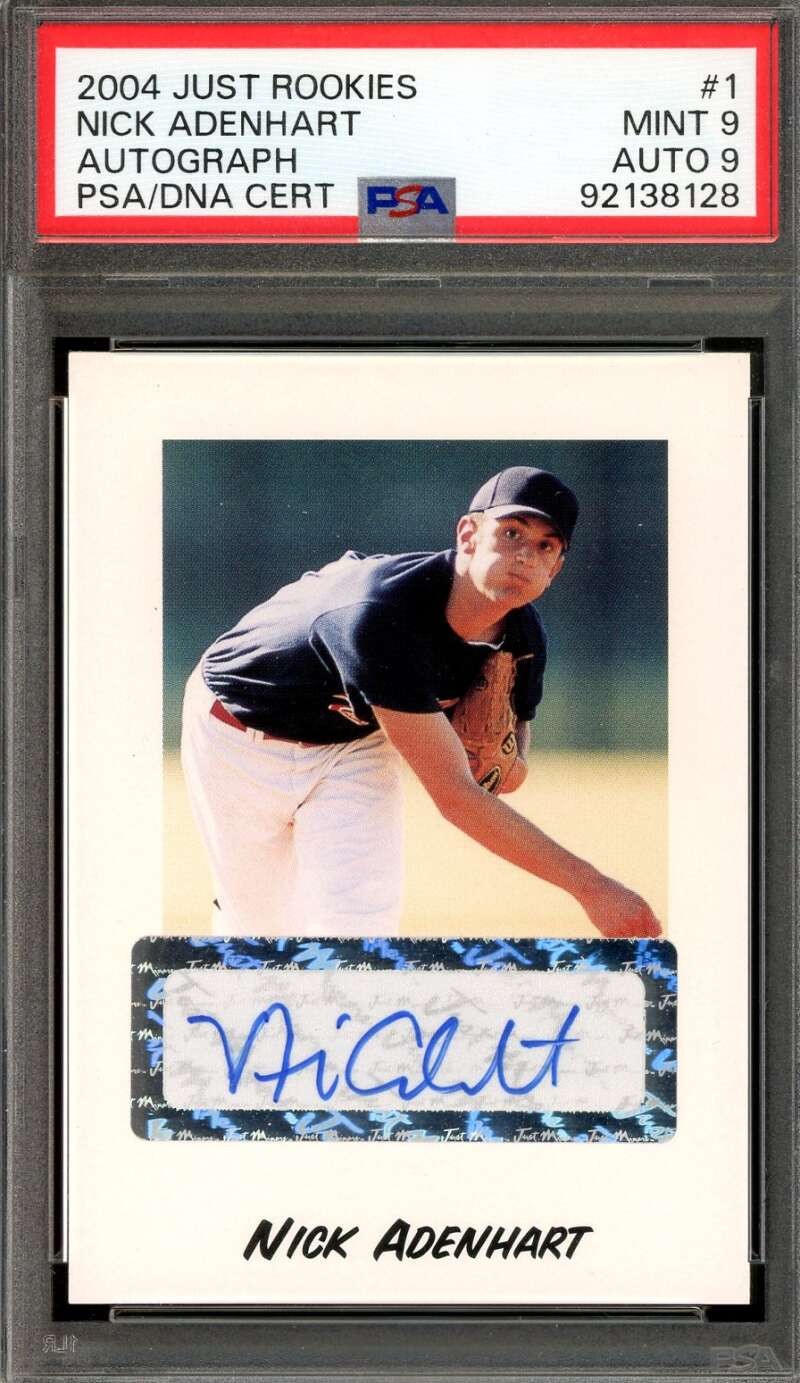 Nick Adenhart Mint 9 PSA DNA Signed 2004 Just Rookies Autograph