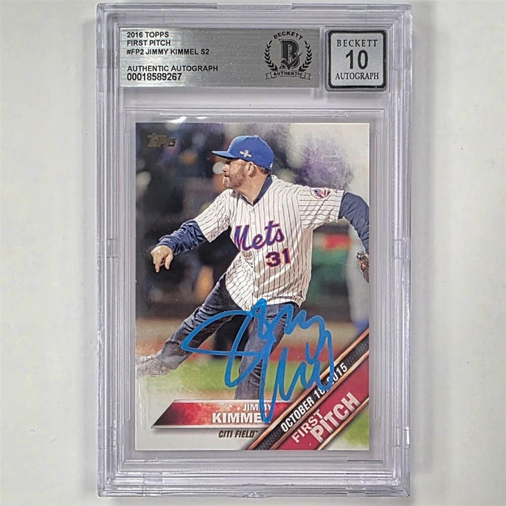 Jimmy Kimmel 2016 Topps First Pitch signed card autograph (A) ~ BGS BAS 10 Auto