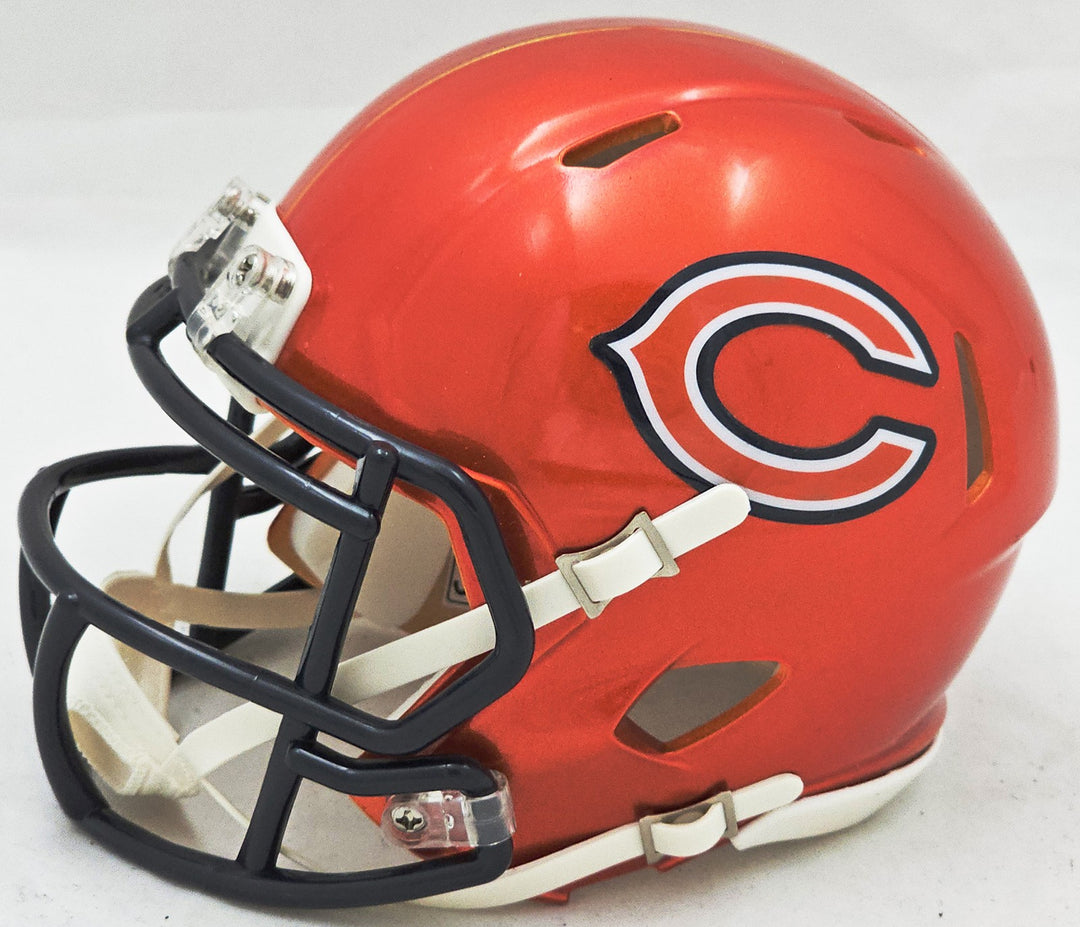 Justin Fields Signed Chicago Bears Flash Orange Speed Mini Helmet Beckett Wit