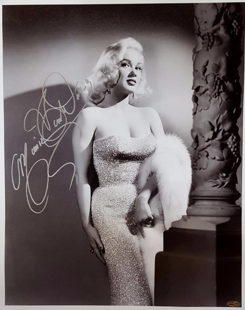 Mamie Van Doren Signed 16X20 Canvas Photo Playboy Playmate OC Dugout Hologram B