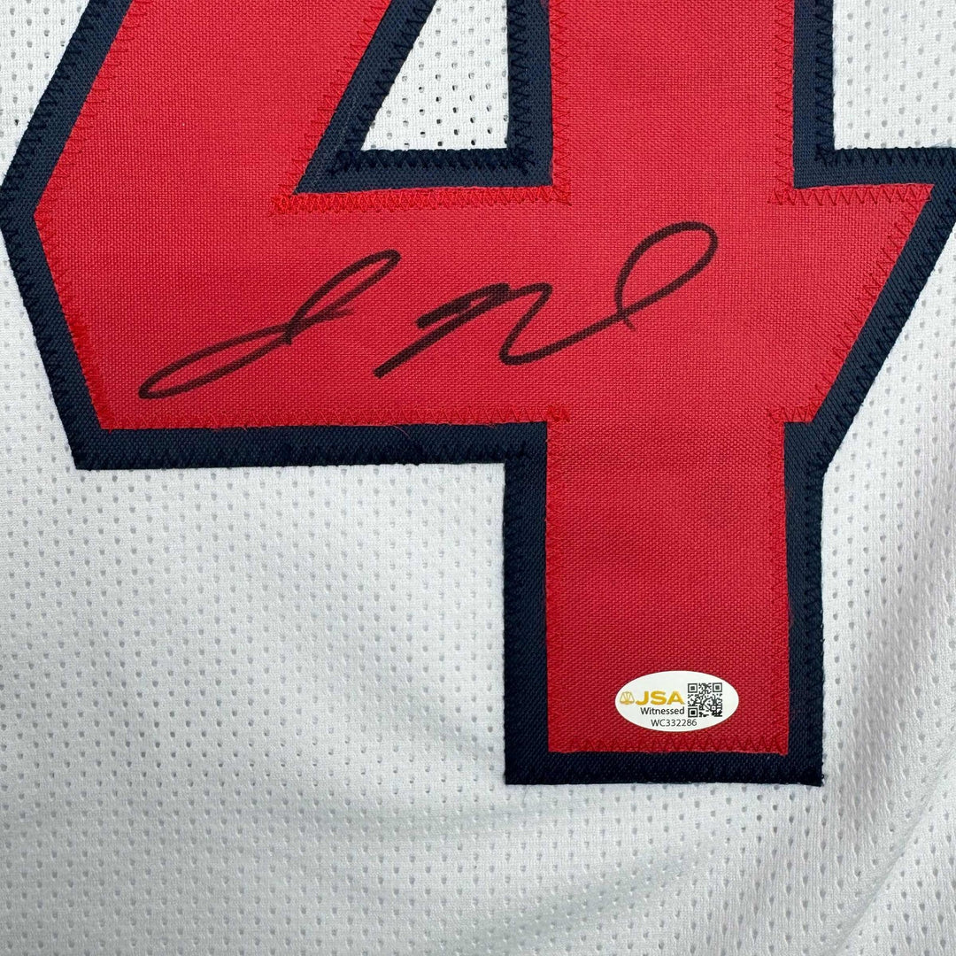 Autographed/Signed Jaylin Noel Houston White Football Jersey JSA COA