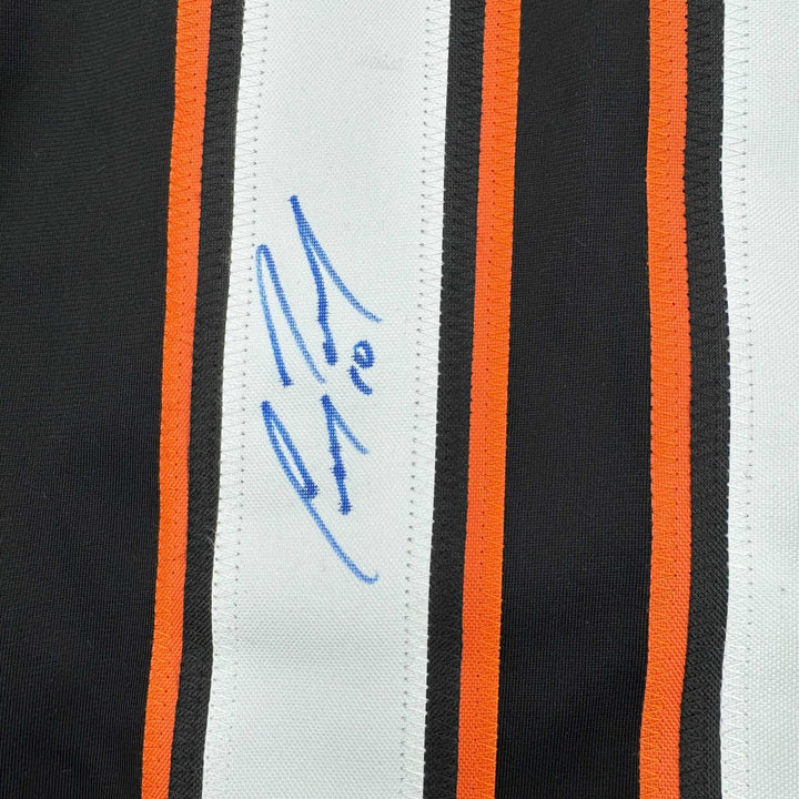 Framed Autographed/Signed Corey Perry 35x39 Anaheim Black Jersey JSA COA