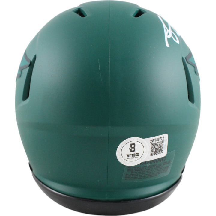 AJ Brown Autographed Philadelphia Eagles Rave Mini Helmet Beckett Witness 49801