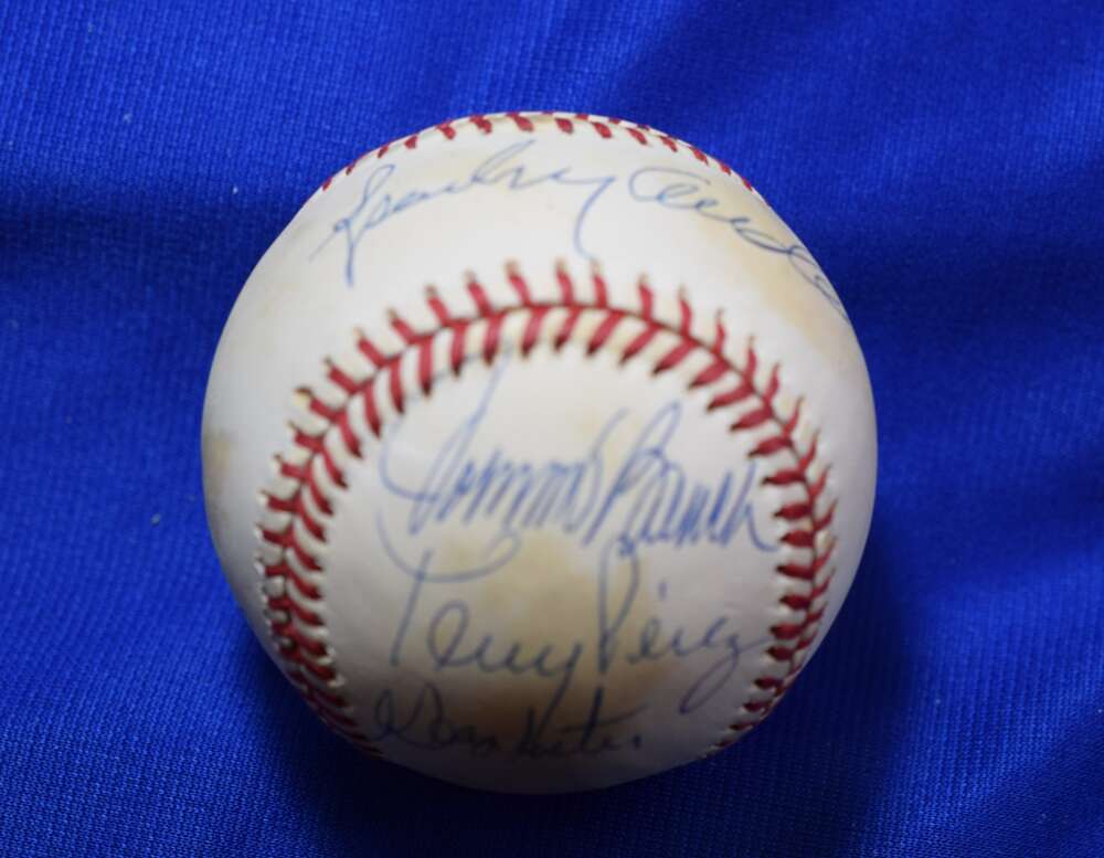 Anderson Bench Perez Morgan Rose Foster PSA DNA National League Signed Baseball