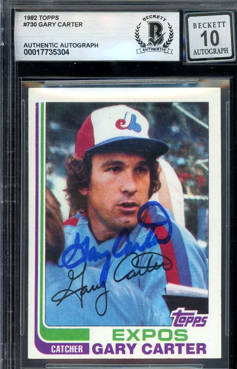 Gary Carter Gem Mint 10 Beckett BAS Signed 1982 Topps Autograph