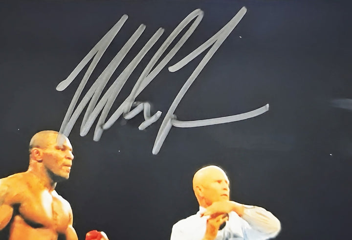 Mike Tyson Signed Framed 8x10 Photo vs Evander Holyfield Beckett BAS