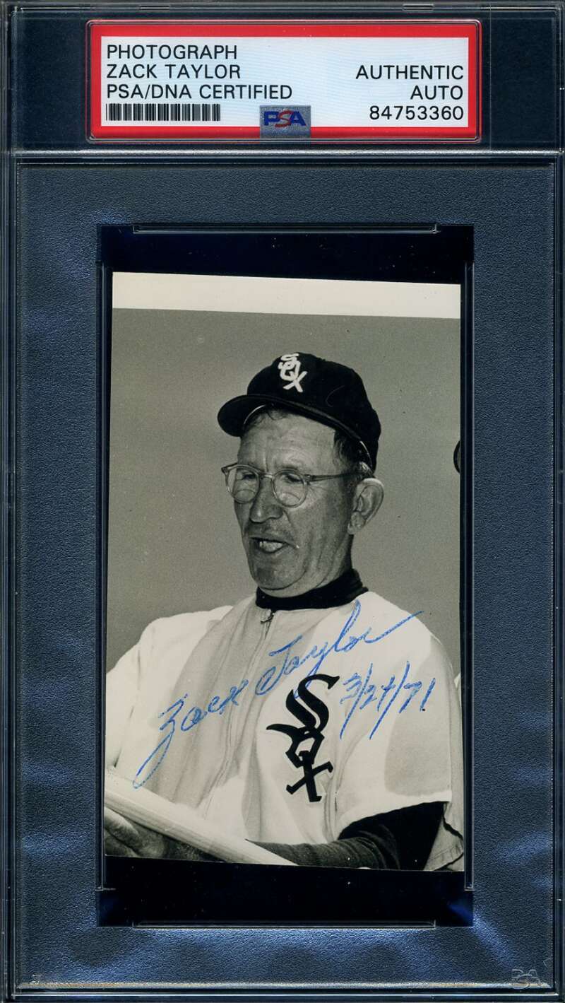 Zack Taylor PSA/DNA Signed  Photo Autograph White Sox