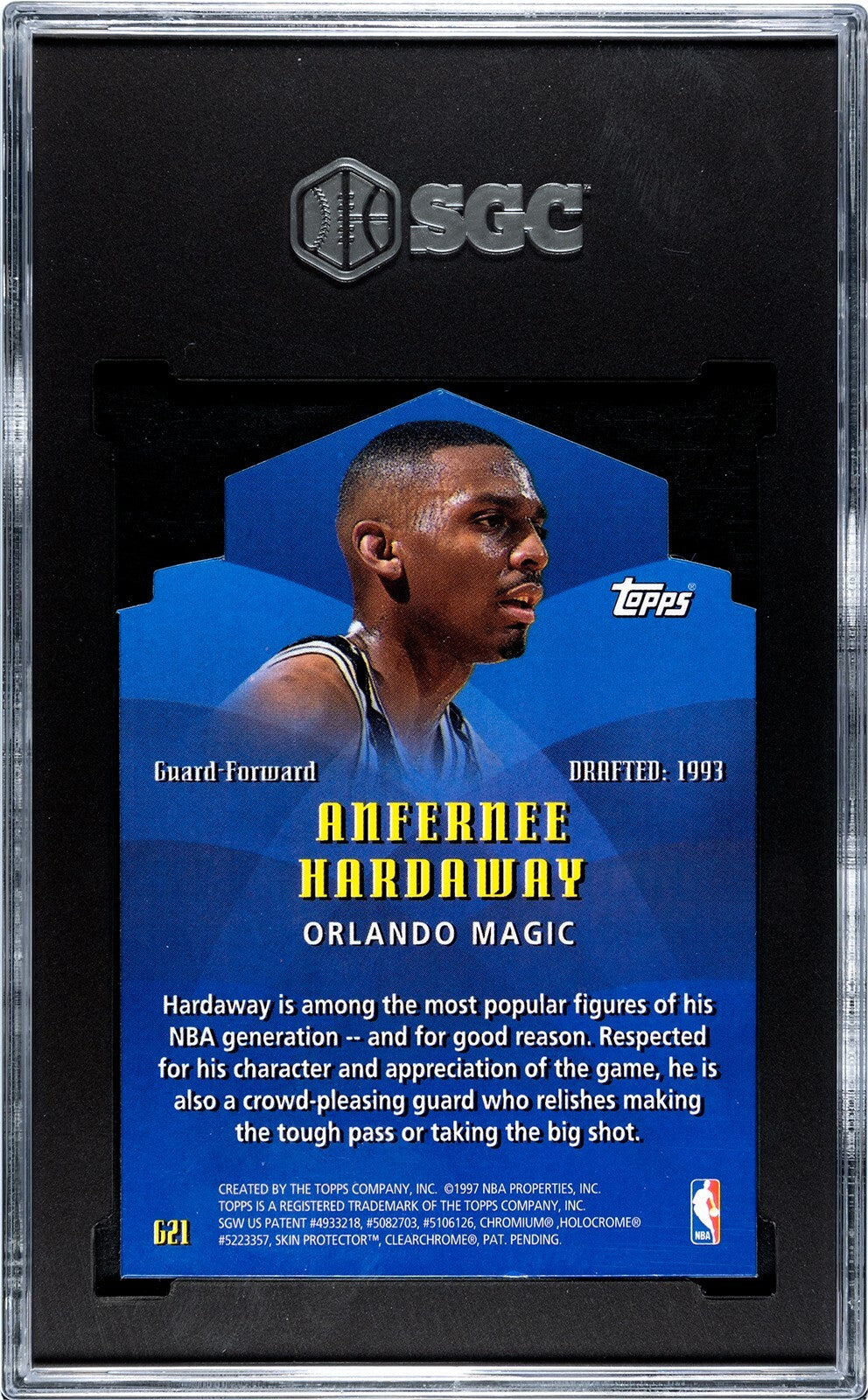 Anfernee Hardaway 1997-98 Topps Generations Die-Cut Card #G21- SGC Graded 9 Mint