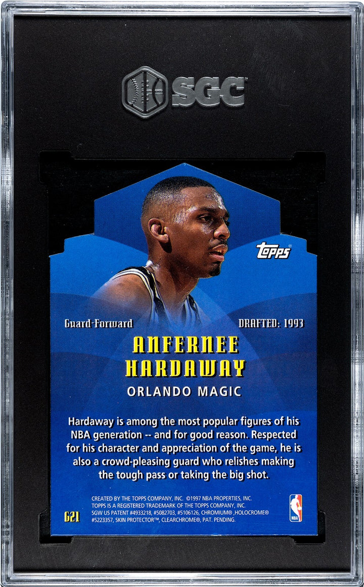Anfernee Hardaway 1997-98 Topps Generations Die-Cut Card #G21- SGC Graded 9 Mint