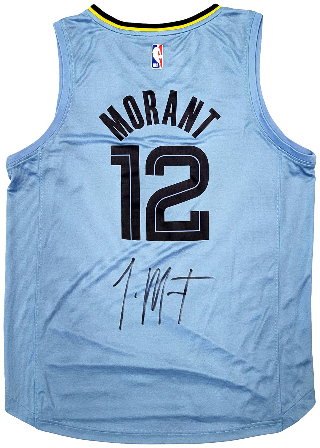 Memphis Grizzlies Ja Morant Signed Light Blue Fanatics Jersey Size L JSA