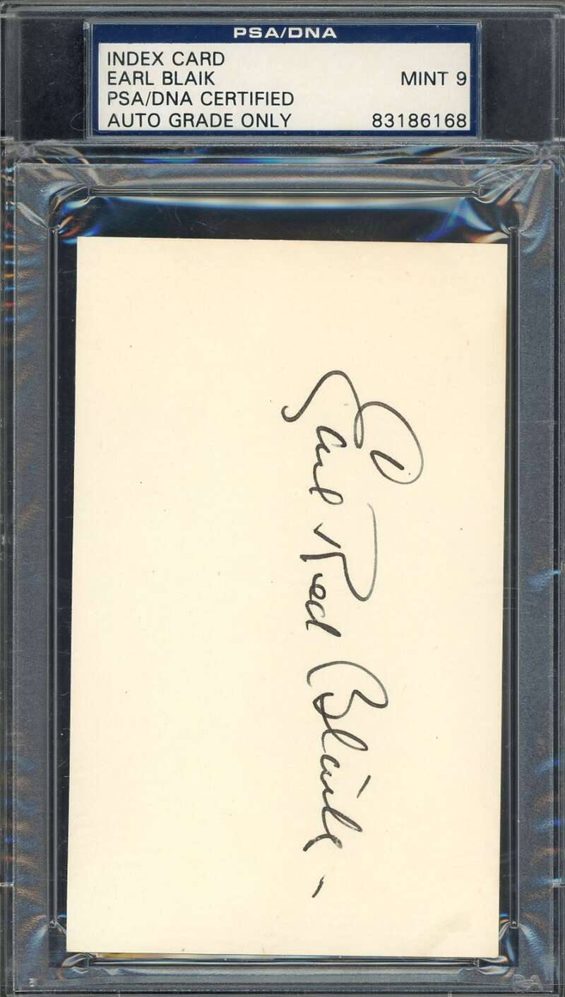 Earl Blaik Mint 9 PSA DNA Coa Signed Army 3x5 Index Card Autograph