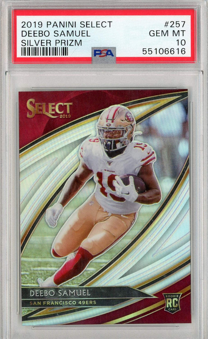 Graded 2019 Panini Select Deebo Samuel #257 Silver Prizm RC Football Card PSA 10