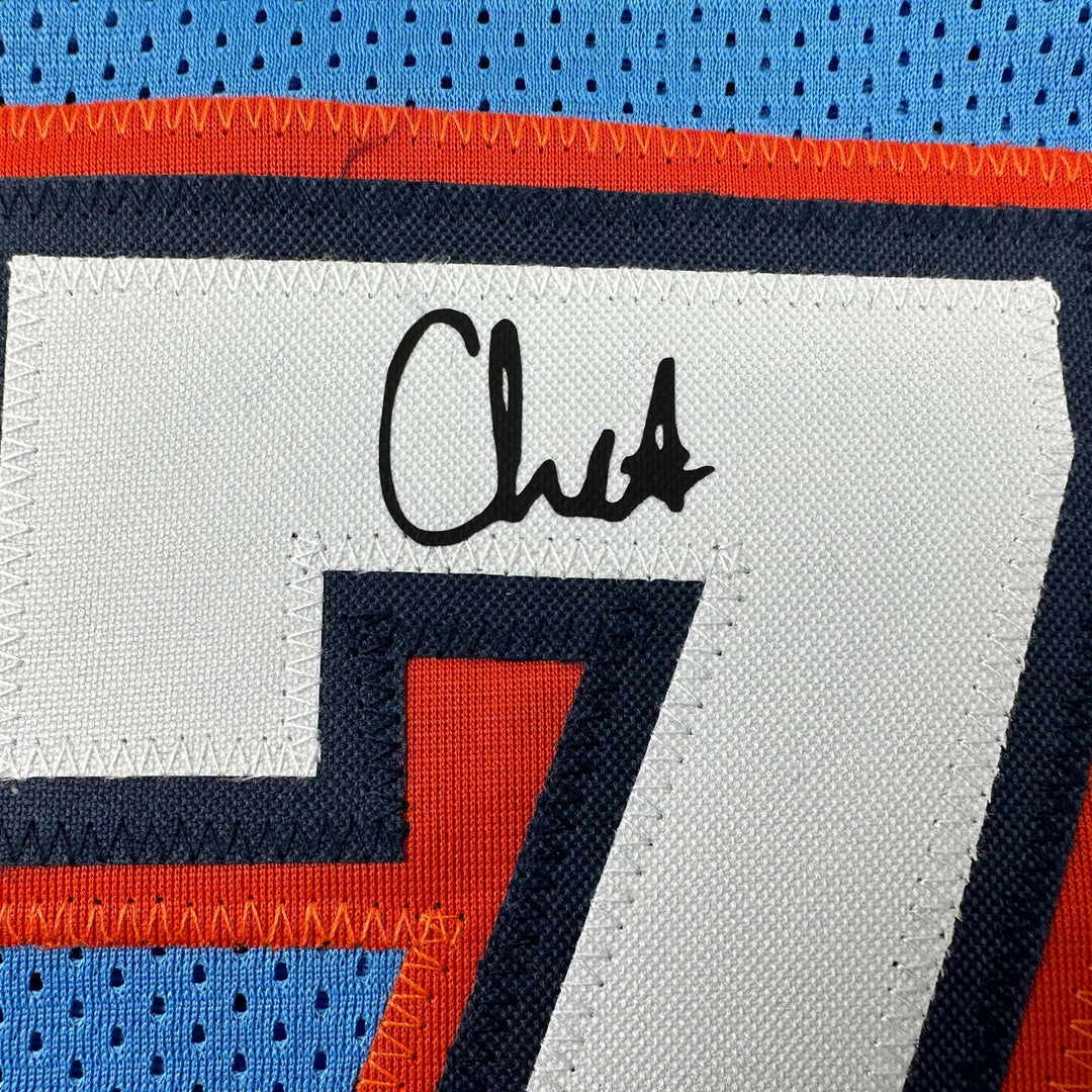 Facsimile Autographed Chet Holmgren Oklahoma City Blue Reprint Jersey Men's XL