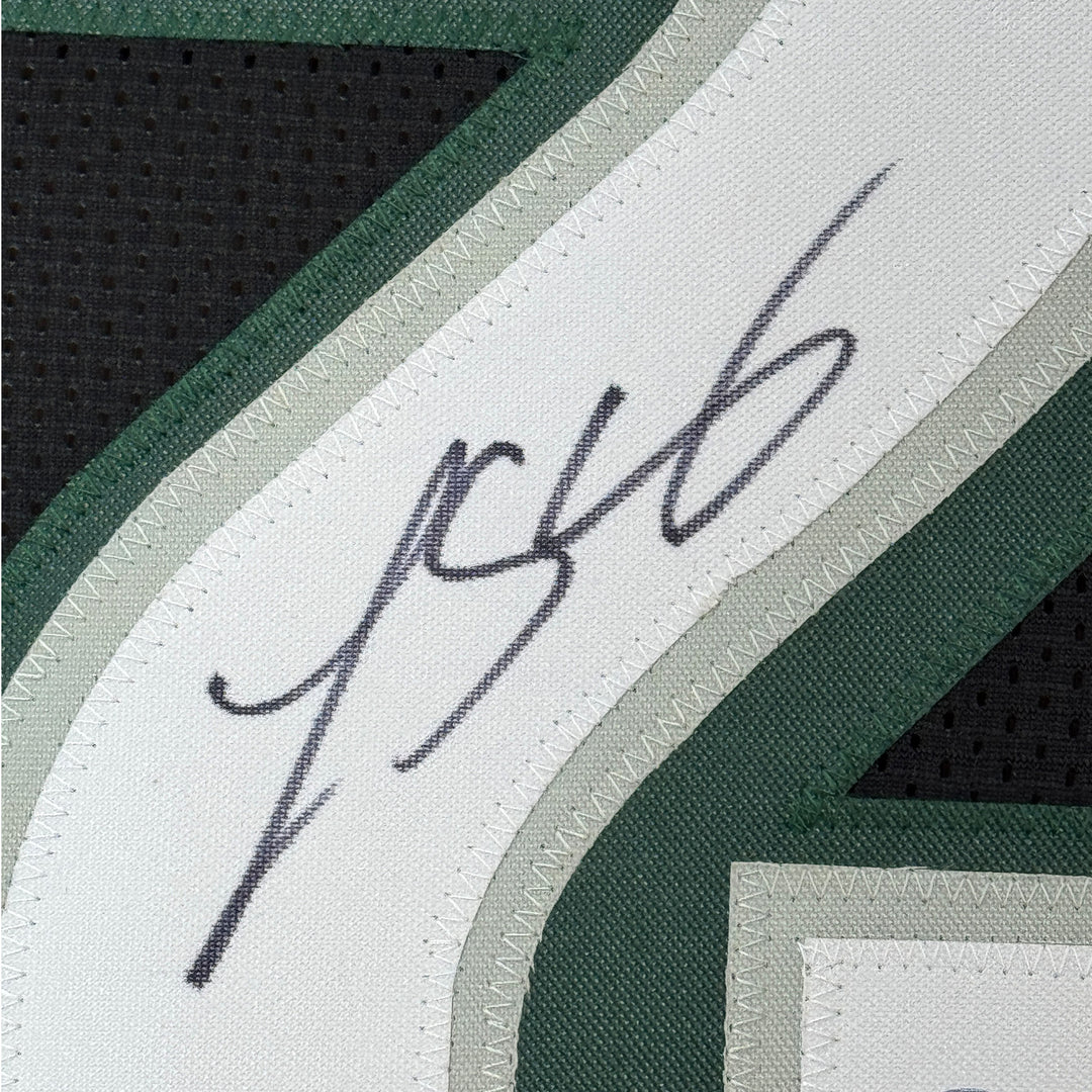 FRAMED Autographed/Signed LESEAN MCCOY 33x42 Philadelphia Black Jersey JSA COA