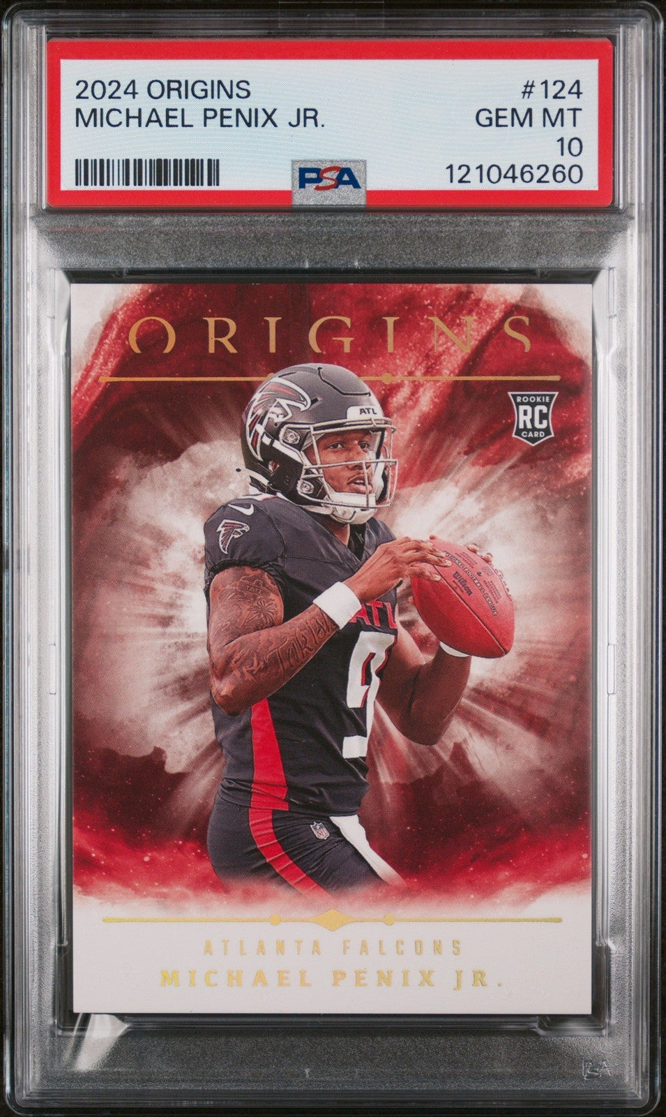 Graded 2024 Panini Origins Michael Penix Jr #124 Rookie RC Card PSA 10