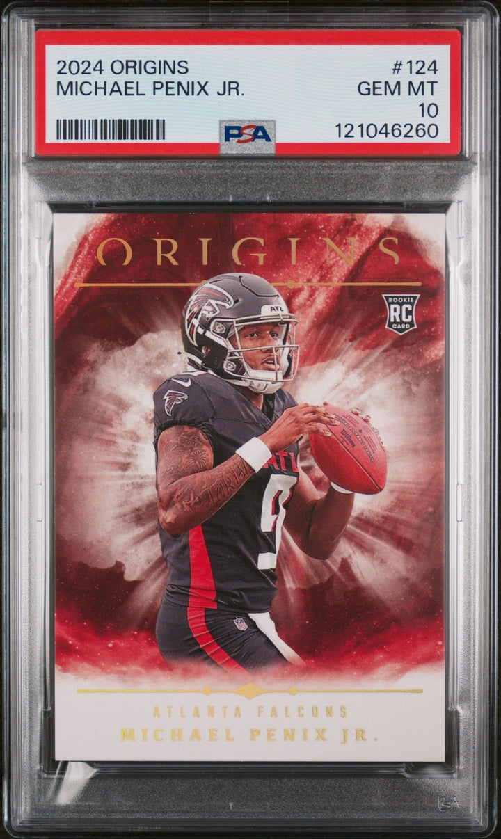 Graded 2024 Panini Origins Michael Penix Jr #124 Rookie RC Card PSA 10