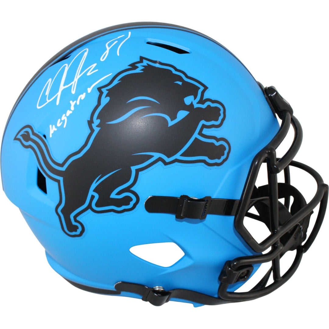 Calvin Johnson Autographed Detroit Lions F/S Rave Helmet Megatron Beckett 53594