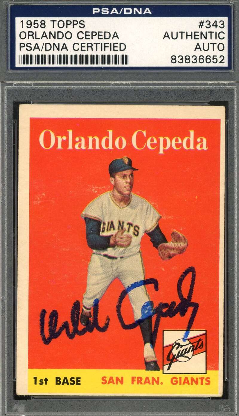 Orlando Cepeda PSA DNA Signed 1958 Topps Rookie Autograph