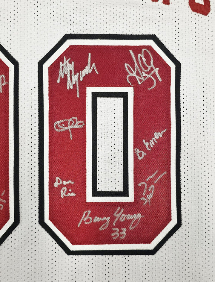 UNLV Runnin Rebels 1990 NCAA Champ Auto White Jersey 13 Sig Larry Johnson Becket