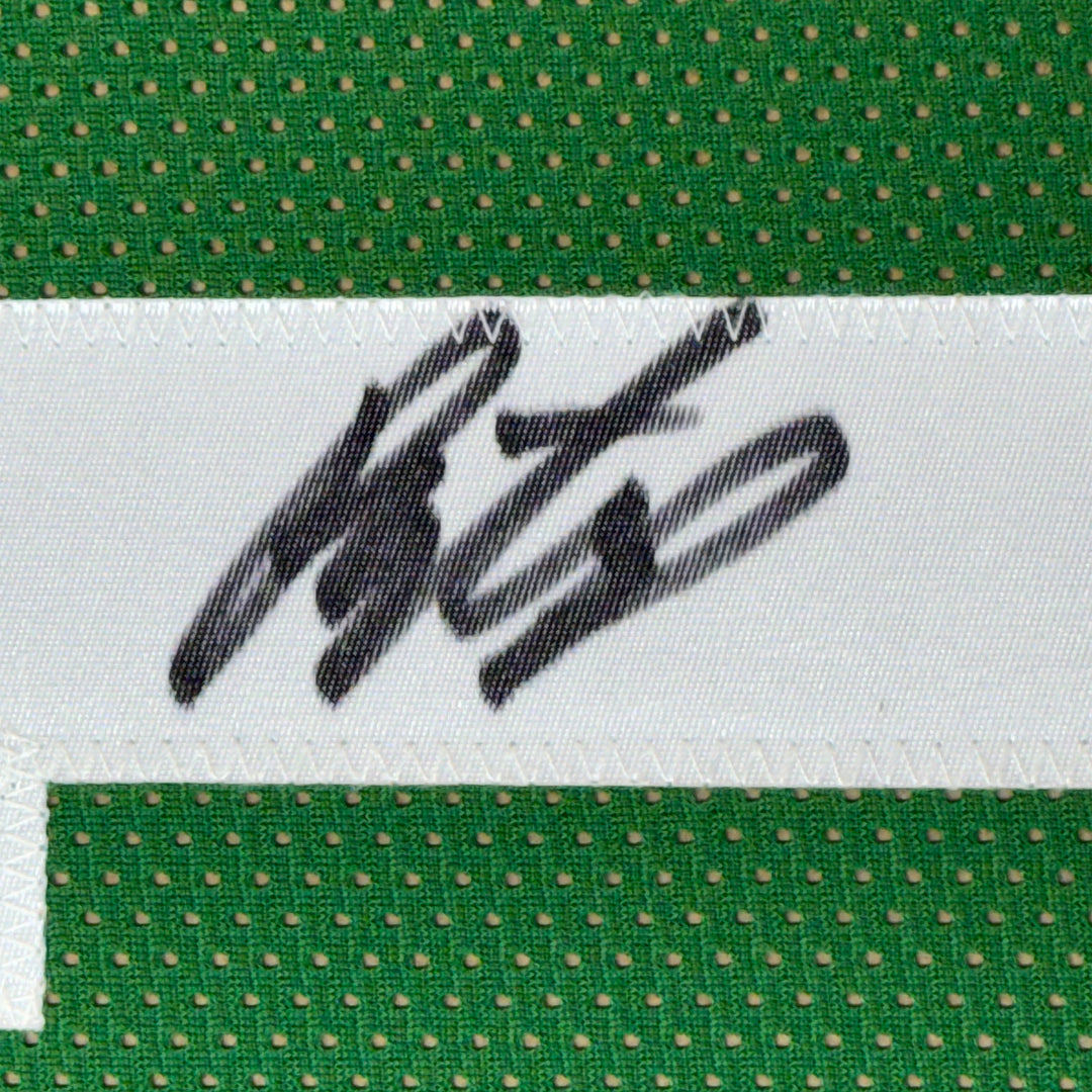 Framed Autographed/Signed Payton Pritchard 35x39 Boston Green Jersey JSA COA