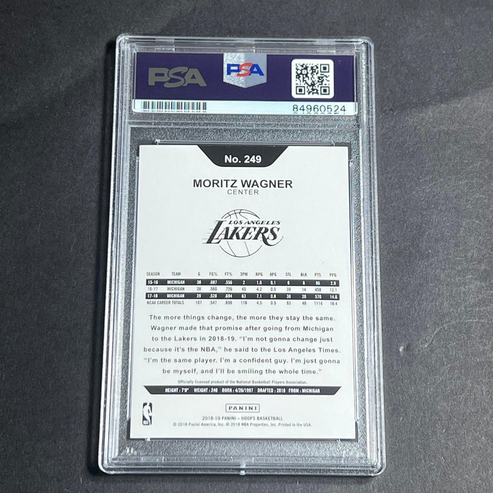 2018-19 NBA Hoops #249 Moritz Wagner Signed Card AUTO PSA Slabbed RC Lakers