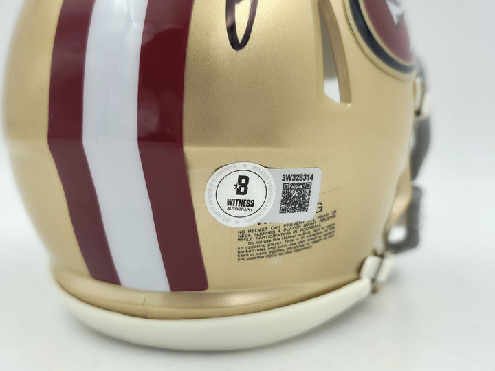 Ricky Pearsall Signed San Francisco 49ers Gold Speed Mini Helmet Beckett Witness