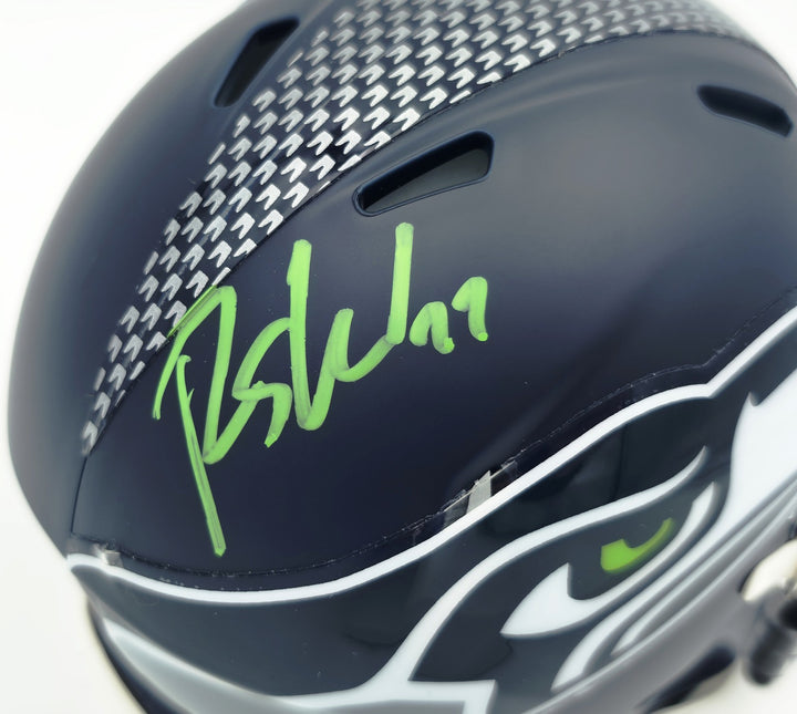 Rashid Shaheed Signed Seahawks Blue SB LX Champions Logo Speed Mini Helmet MCS