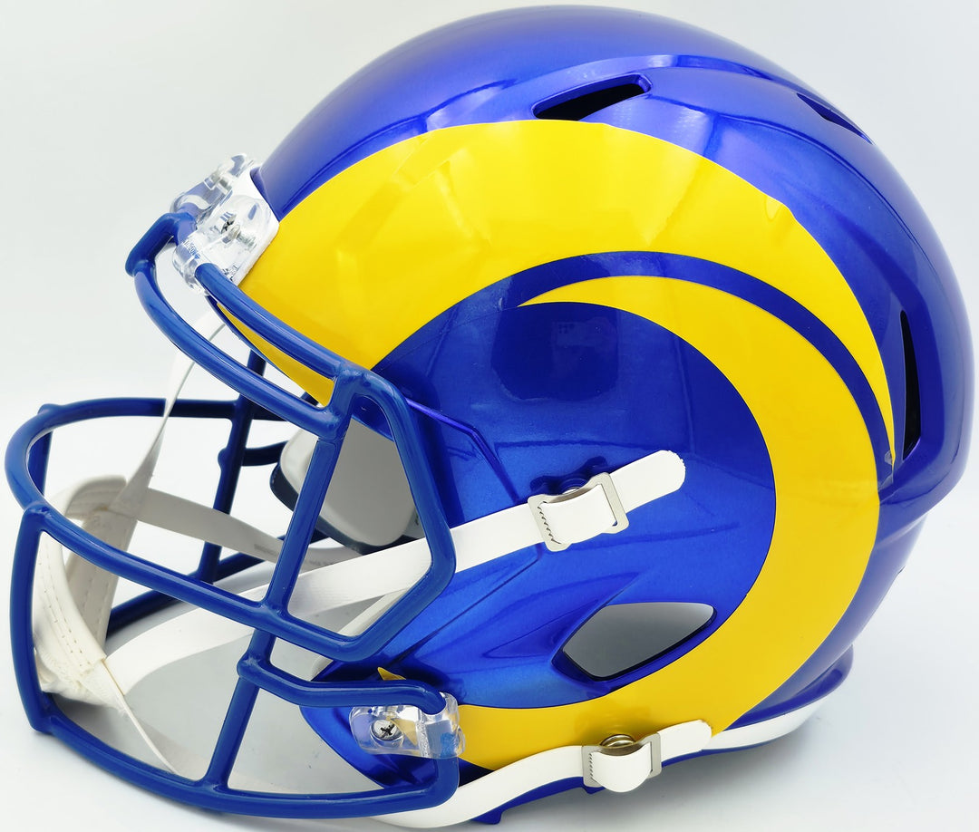 Aaron Donald Auto Rams 2020 Alt Blue Full Size Speed Replica Helmet Beckett Wit
