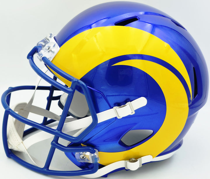 Aaron Donald Auto Rams 2020 Alt Blue Full Size Speed Replica Helmet Beckett Wit