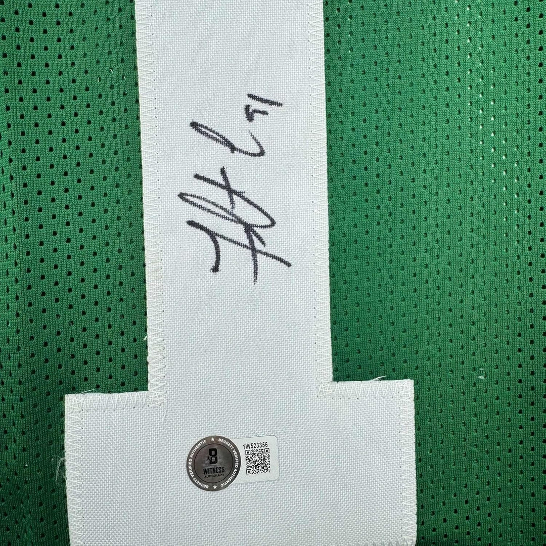 Framed Autographed/Signed Fletcher Cox 35x39 Kelly Green Jersey BAS COA
