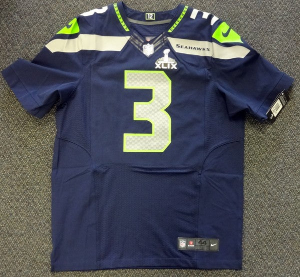 Seattle Seahawks Russell Wilson Signed Blue Nike Elite Jersey Size 44 RW Holo