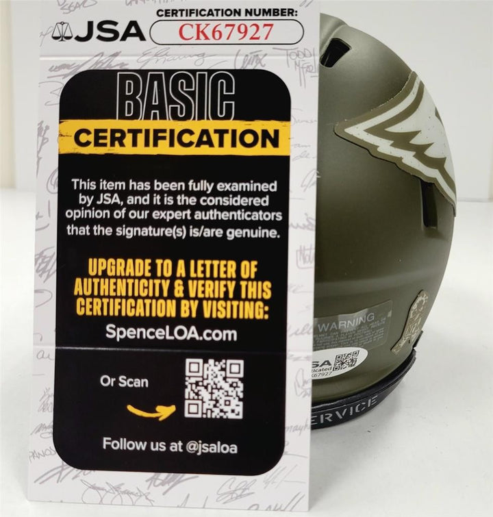 Kurt Warner signed Cardinals Salute to Service Mini Helmet autograph (B) JSA