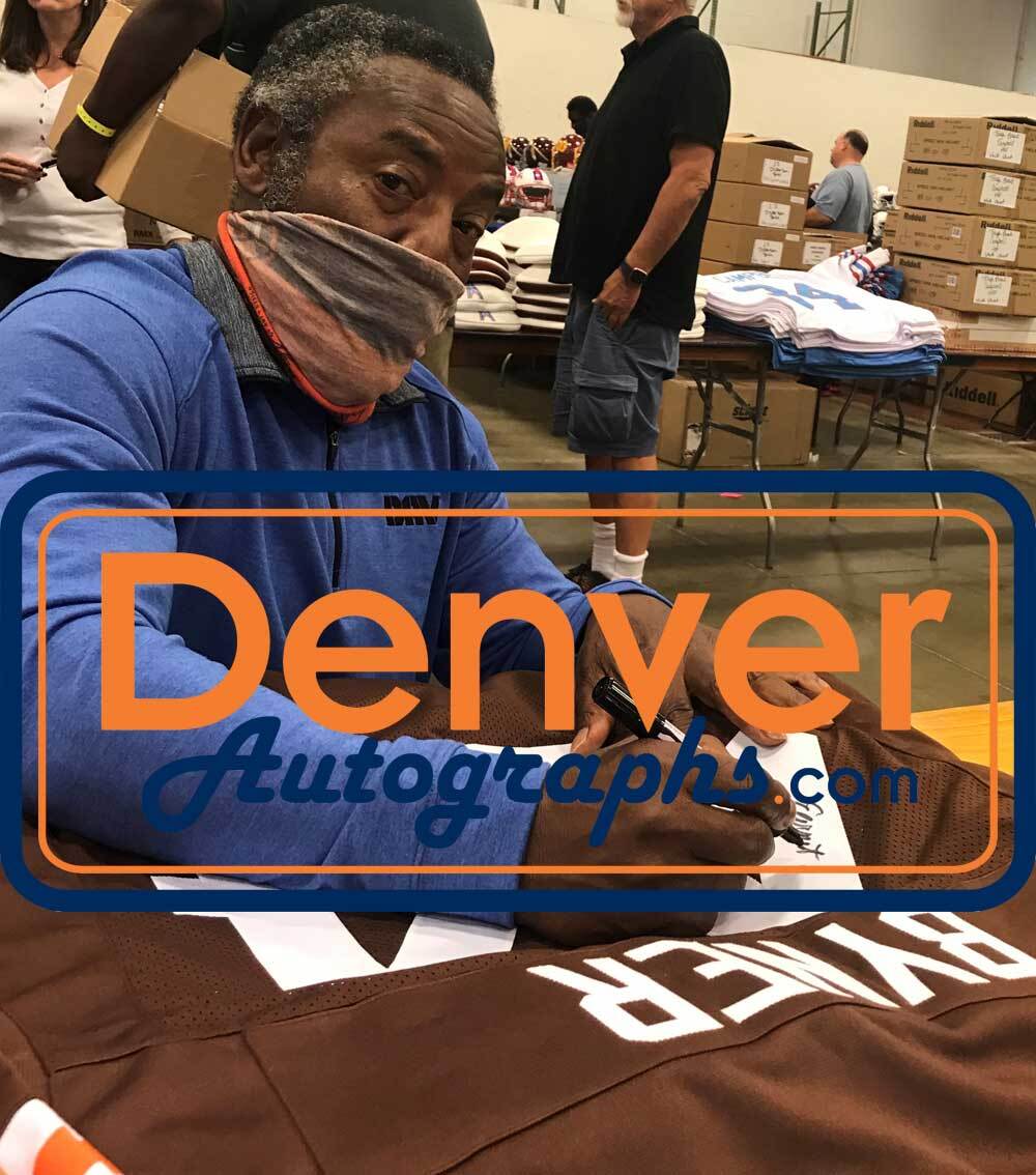 Earnest Byner Autographed/Signed Pro Style Brown XL Jersey Beckett 35501