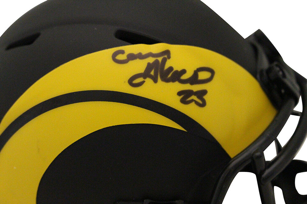 Cam Akers Autographed Los Angeles Rams Eclipse Mini Helmet Beckett 35391