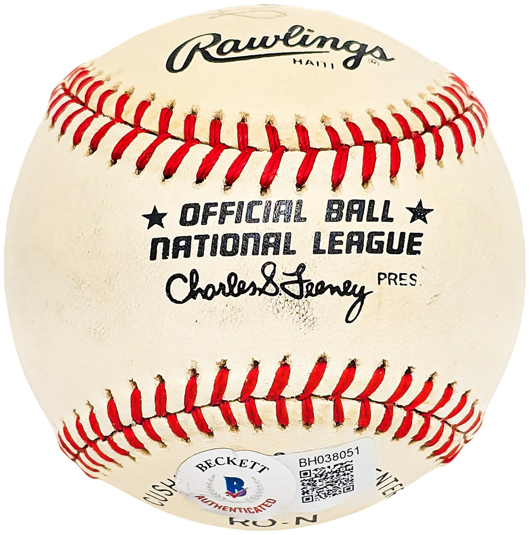 Riggs Stephenson Signed Feeney NL Baseball Cubs Vintage Signature Beckett