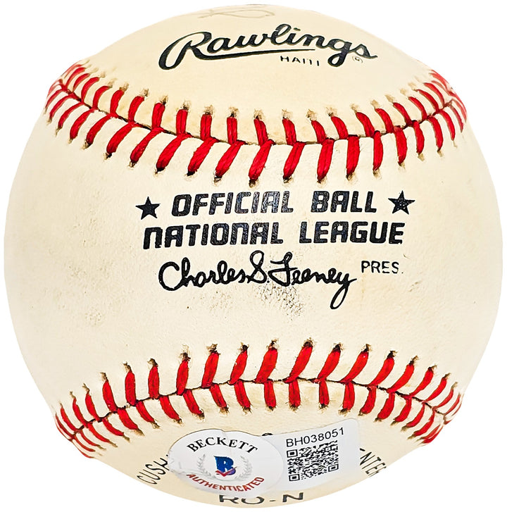 Riggs Stephenson Signed Feeney NL Baseball Cubs Vintage Signature Beckett