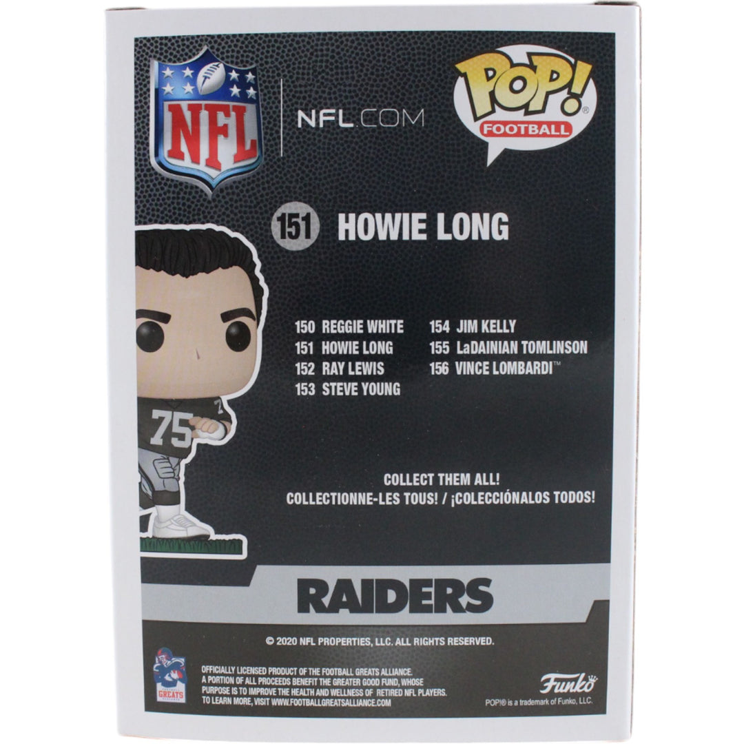 Howie Long Autographed Las Vegas Raiders Funko Pop! #151 Beckett Witness 49671