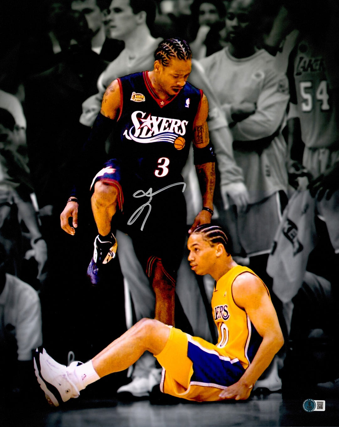 Allen Iverson Signed 16x20 Photo Philadelphia 76ers Step Over vs. Tyronn Lue