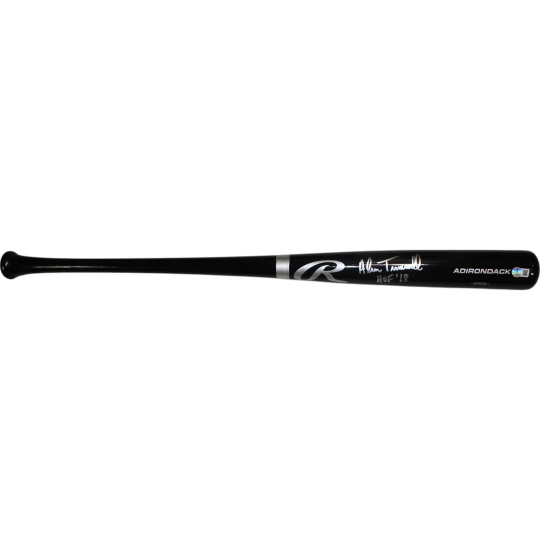 Alan Trammell Autographed Detroit Tigers Black Bat HOF Beckett Witness 49312