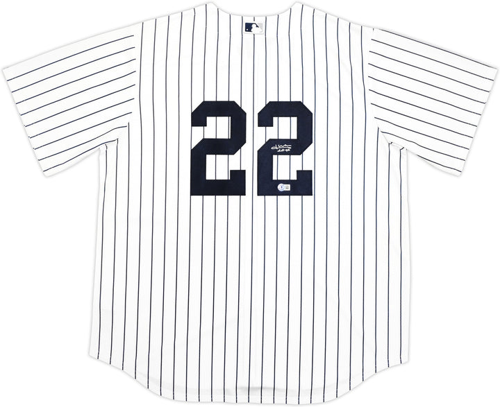 New York Yankees Juan Soto Signed White Pinstripes Nike Jersey Size XL Beckett