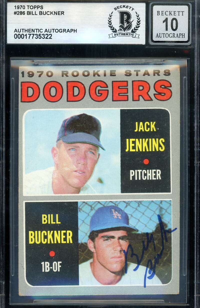 Bill Buckner Gem Mint 10 Beckett BAS Signed 1970 Topps Rookie Stars Autograph