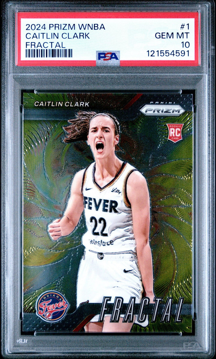 Graded 2024 Panini Prizm Caitlin Clark #1 Fractal Rookie Card PSA 10