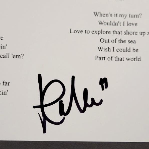 Halle Bailey signed Little Mermaid 8.5x11 lyric sheet autograph (B) Beckett BAS